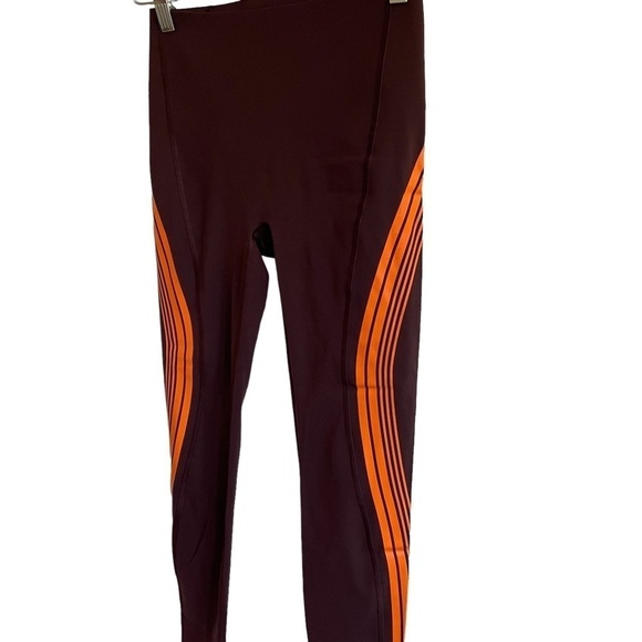 Spanx Every.Wear Contour Stripe 7/8 Leggings, Wine/Orange, Size XS - Picture 3 of 8